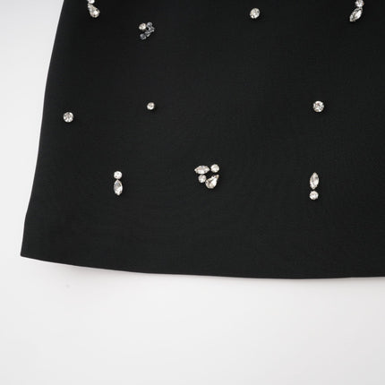 Clarissa Black Crystal Embellished Halterneck Skirt Top Set