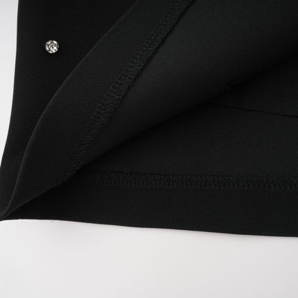 Clarissa Black Crystal Embellished Halterneck Skirt Top Set