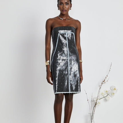 Clarissa Black Sequin Mini Dress