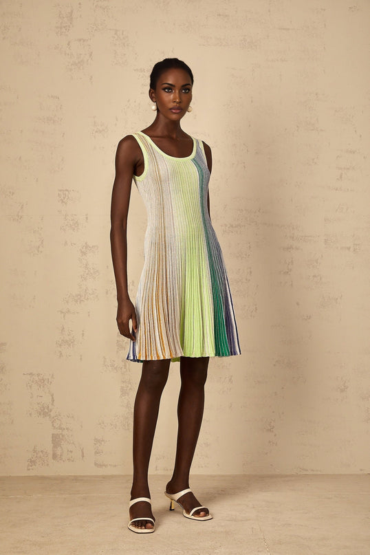 Clarissa Green Sequin Stripe Mini Dress