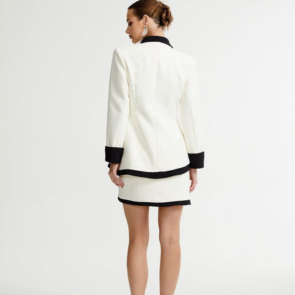 Clarissa White Jacket Skirt Set