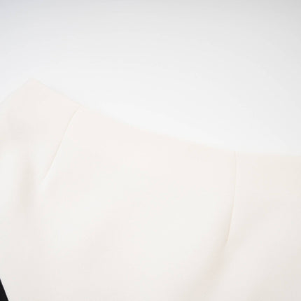 Clarissa White Jacket and Skirt Set in Luxurious Blend of Cotton, Polyester, and Spandex