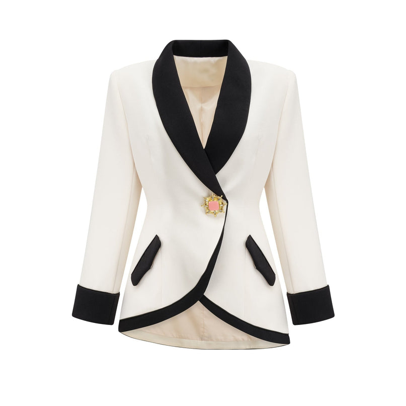 Clarissa White Jacket Skirt Set