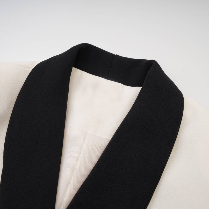 Clarissa White Jacket and Skirt Set in Luxury Blend Fabric