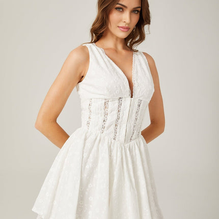 Clarissa White Lace Mini Dress