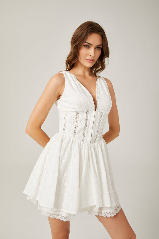Clarissa White Lace Mini Dress