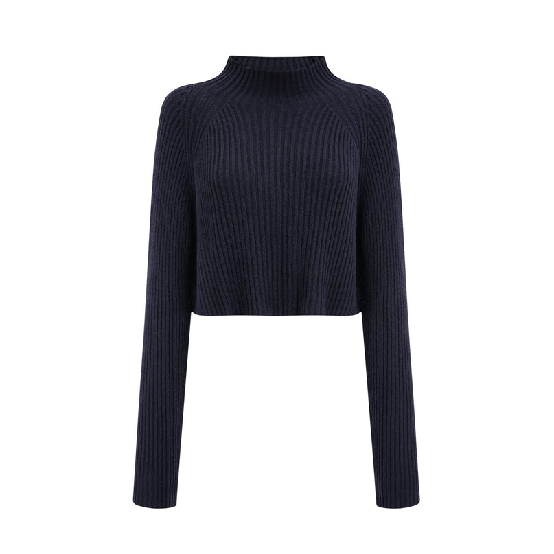 Clarisse darkblue knitted top  dress matching set