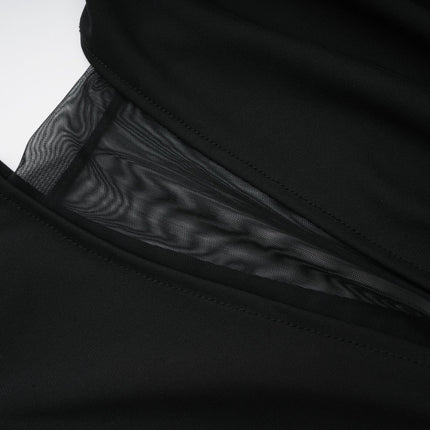 Clarisse semisheer ruched midi dress