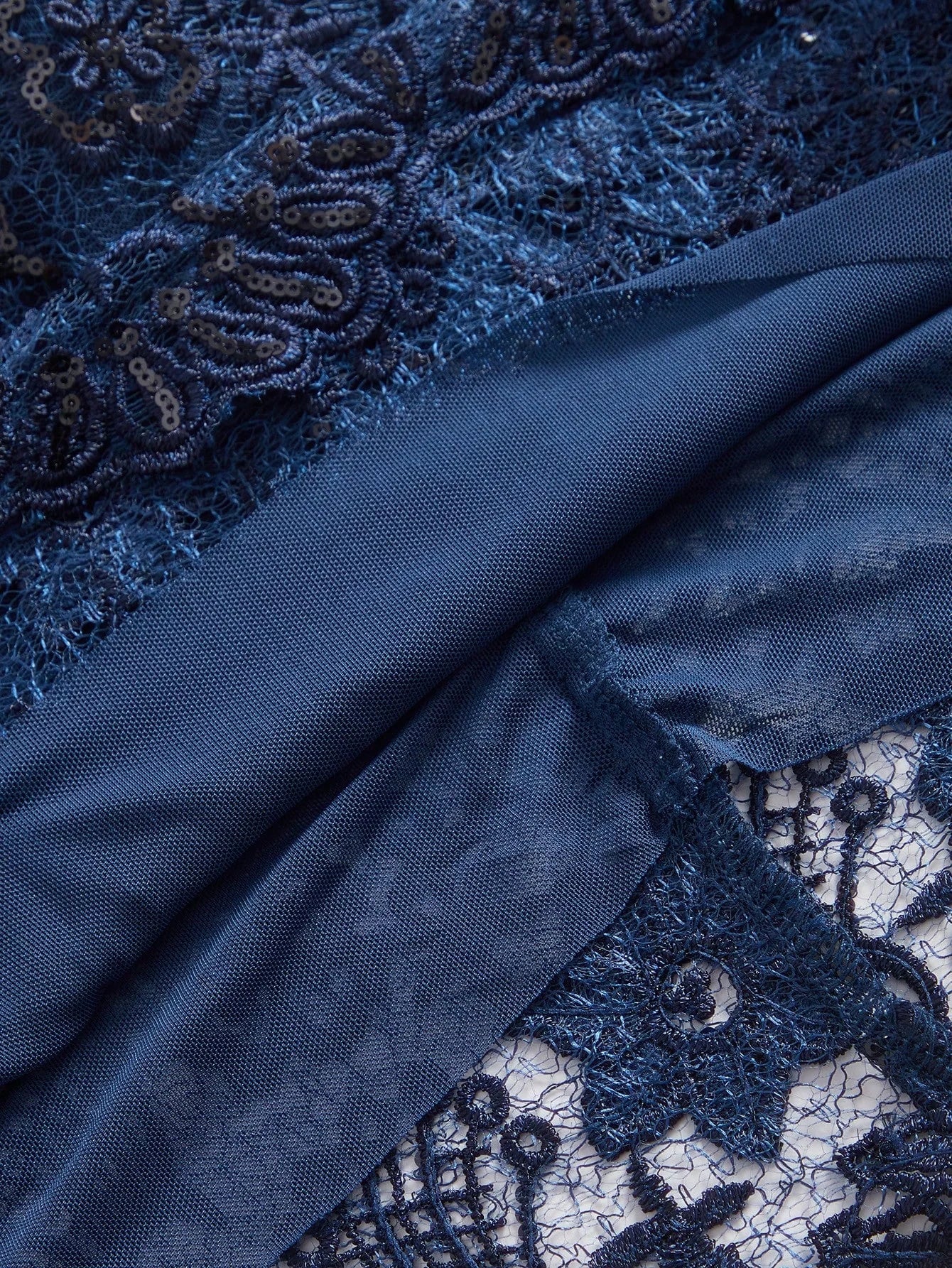 Classic Pattern Long Sleeve Decorated With Floral And Beaded Detail Dress