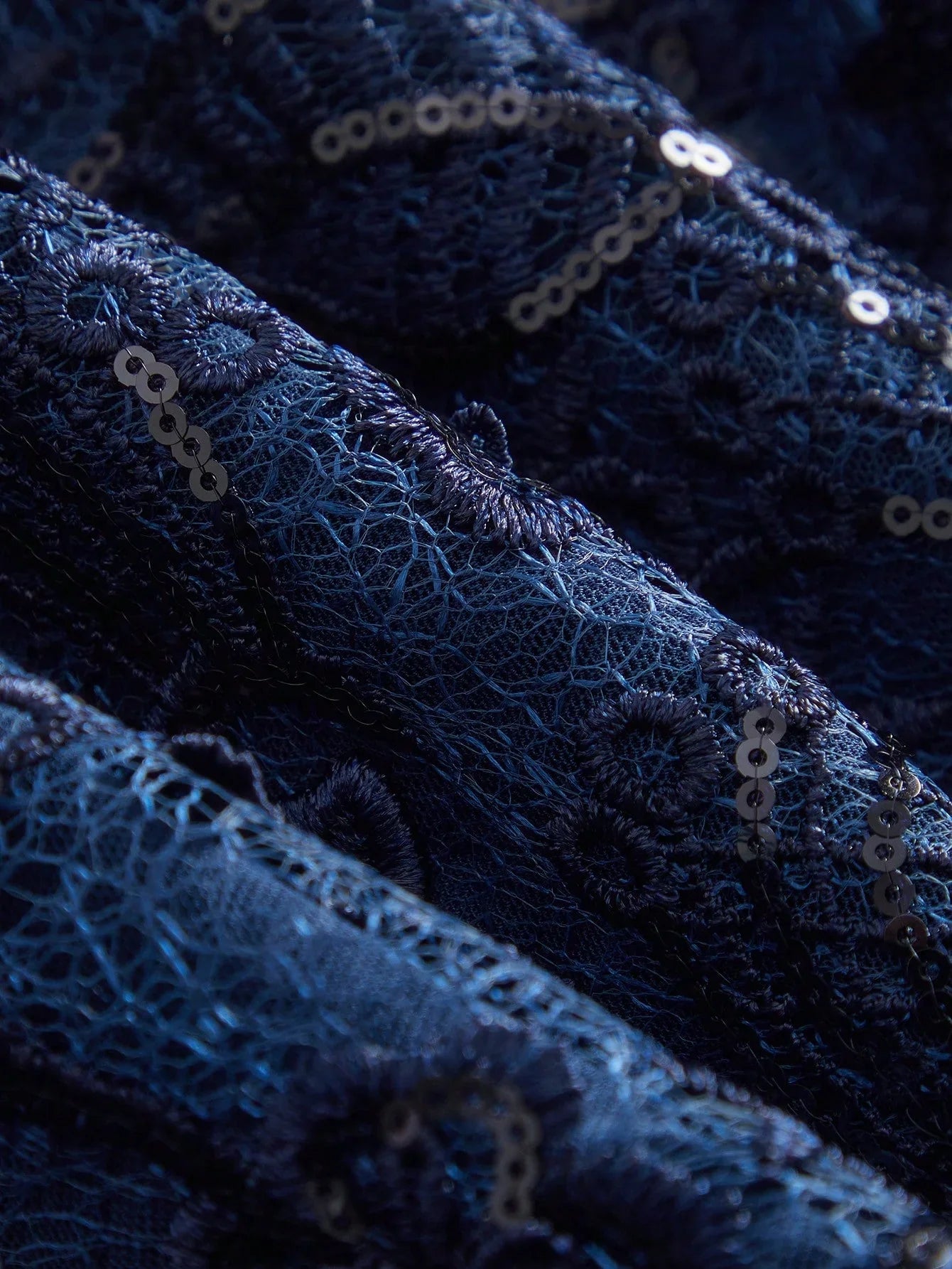 Classic Pattern Long Sleeve Decorated With Floral And Beaded Detail Dress