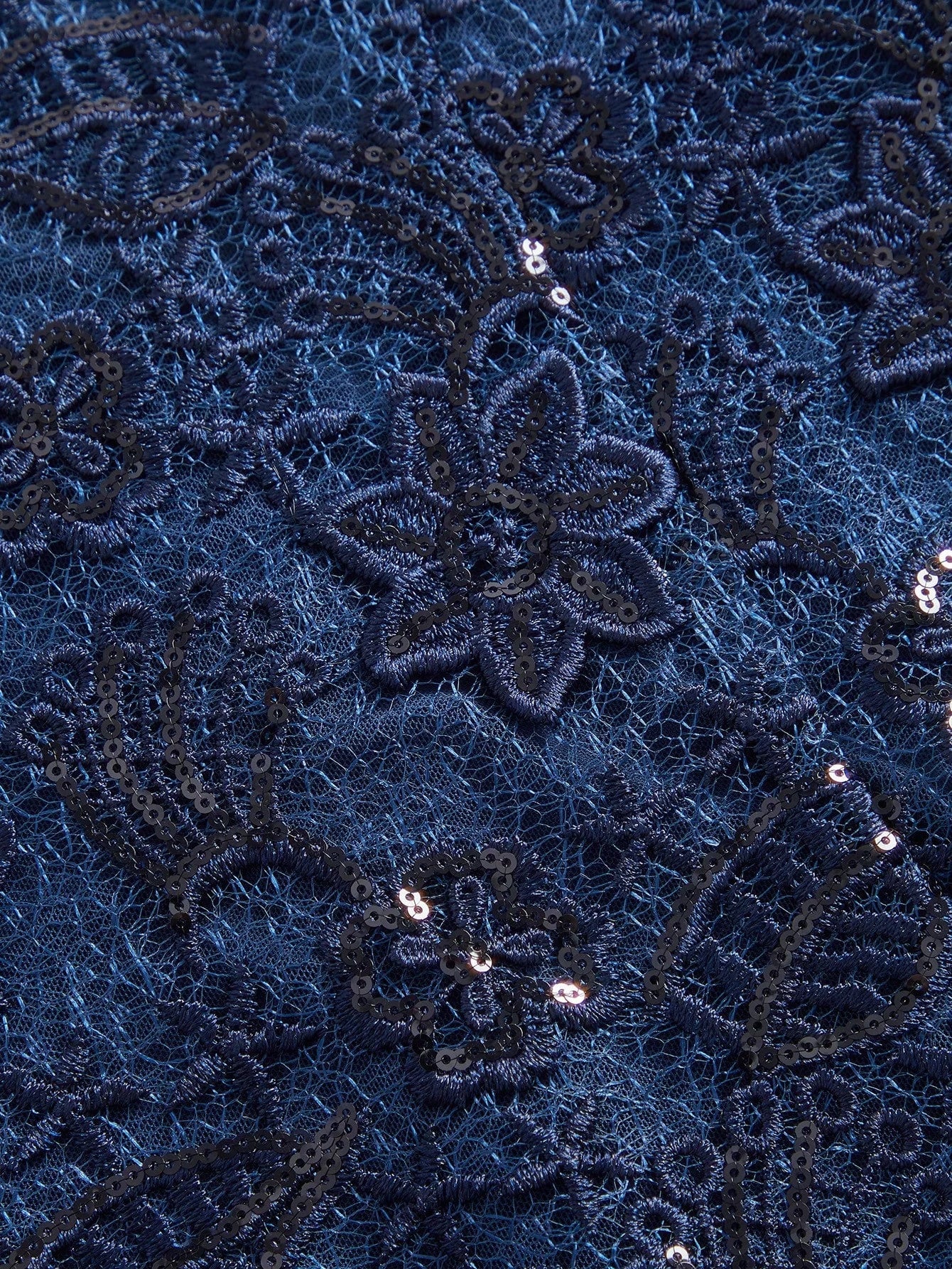 Classic Pattern Long Sleeve Decorated With Floral And Beaded Detail Dress