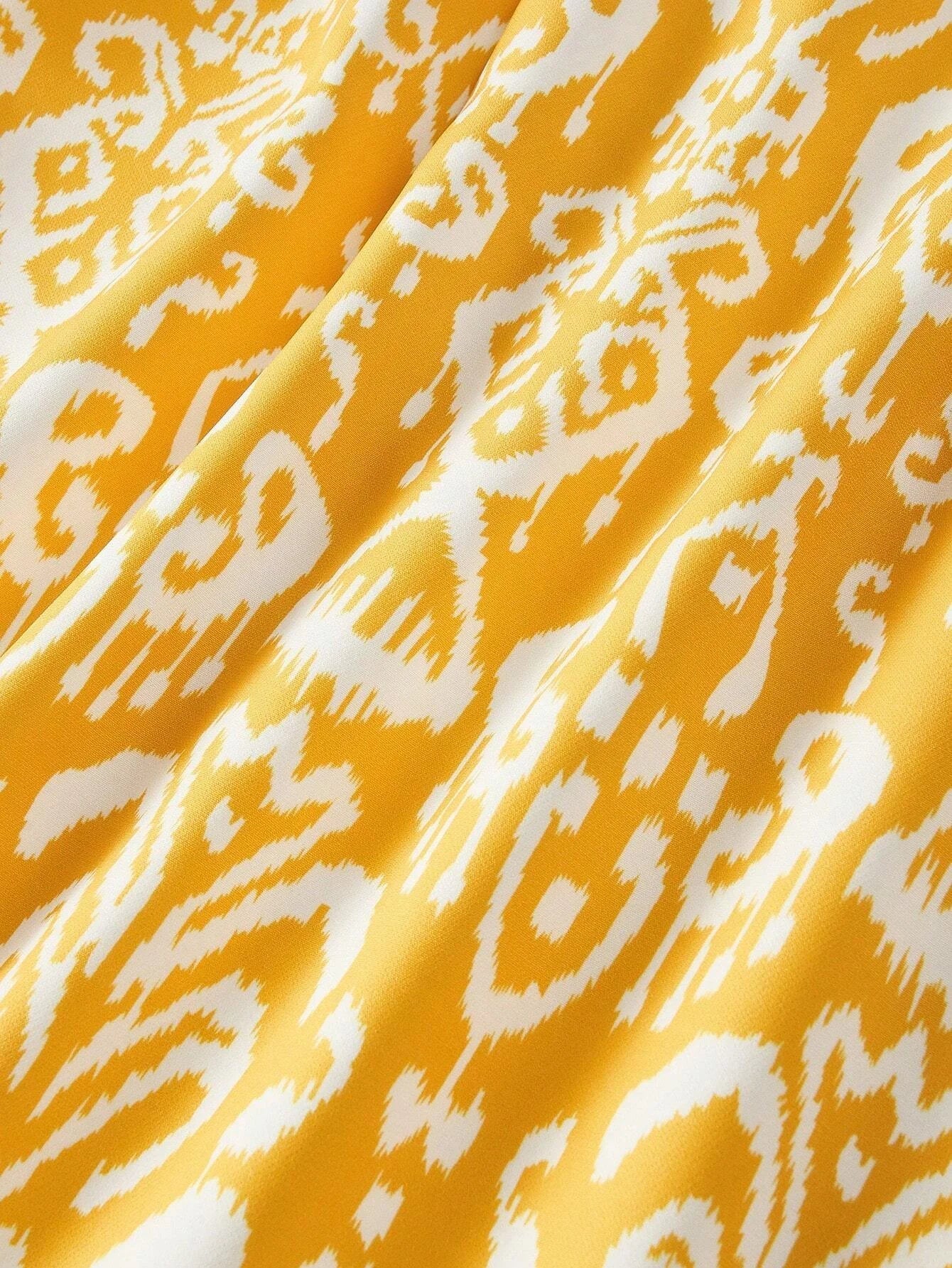 Classy ALLOVER PRINT NOTCH NECK SPLIT HEM DRESS WITHOUT BELTSUMMER OUTFITS FOR BEACH VACATION