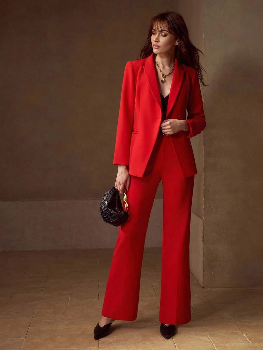 Classy SINGLE BUTTON STRUCTURED BLAZER