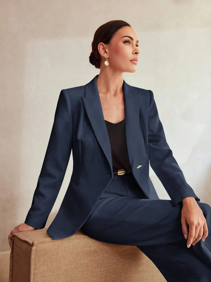 Classy STRUCTURED SINGLE BUTTON BLAZERBUSINESS CASUAL WOMAN