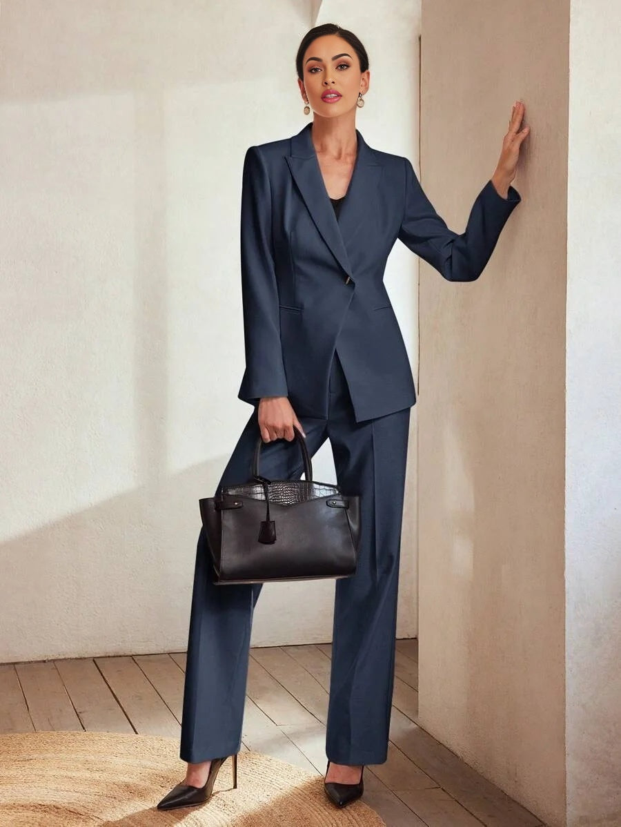 Classy STRUCTURED SINGLE BUTTON BLAZERBUSINESS CASUAL WOMAN