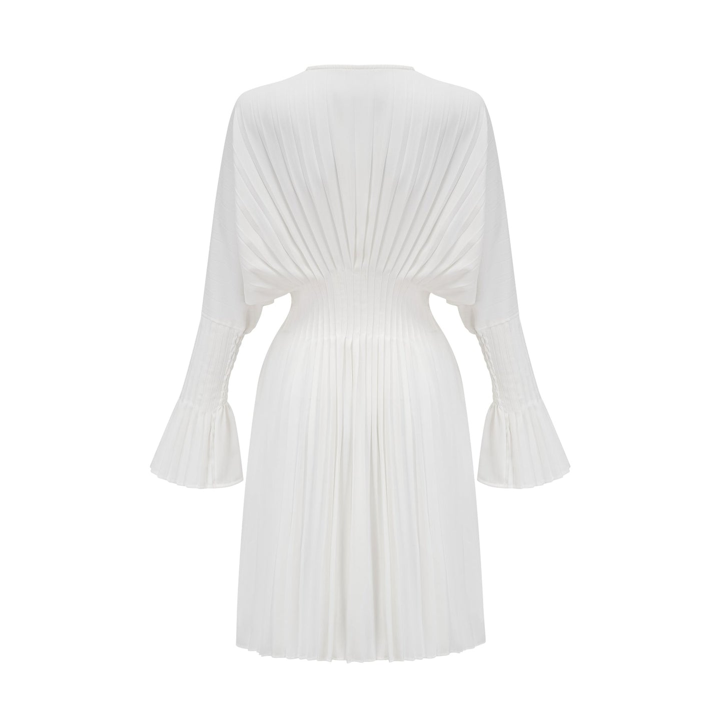 Claudette Vneck pleated mini dress