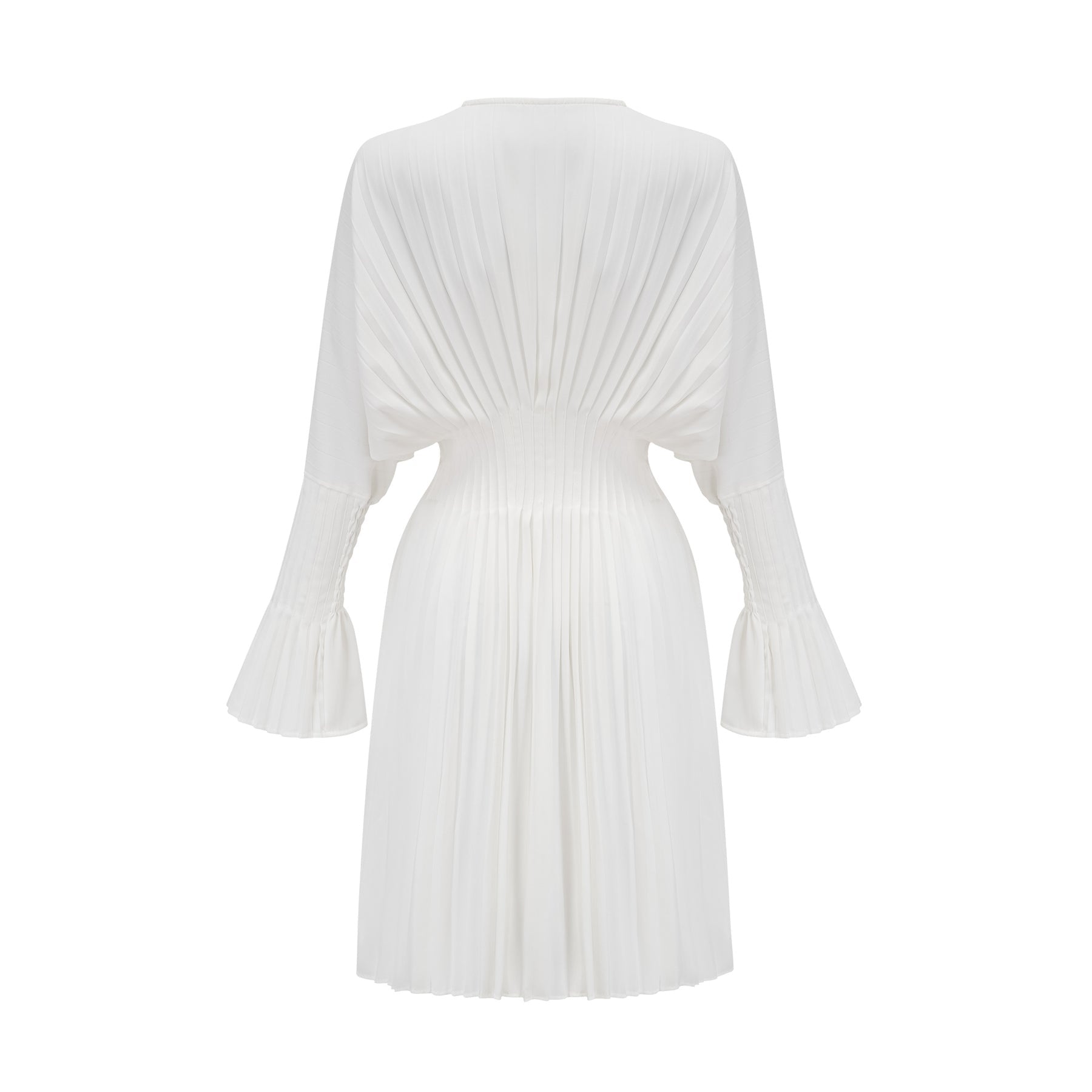 Claudette Vneck pleated mini dress