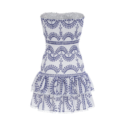 Claudia White Broderie Anglaise Off-Shoulder Mini Dress
