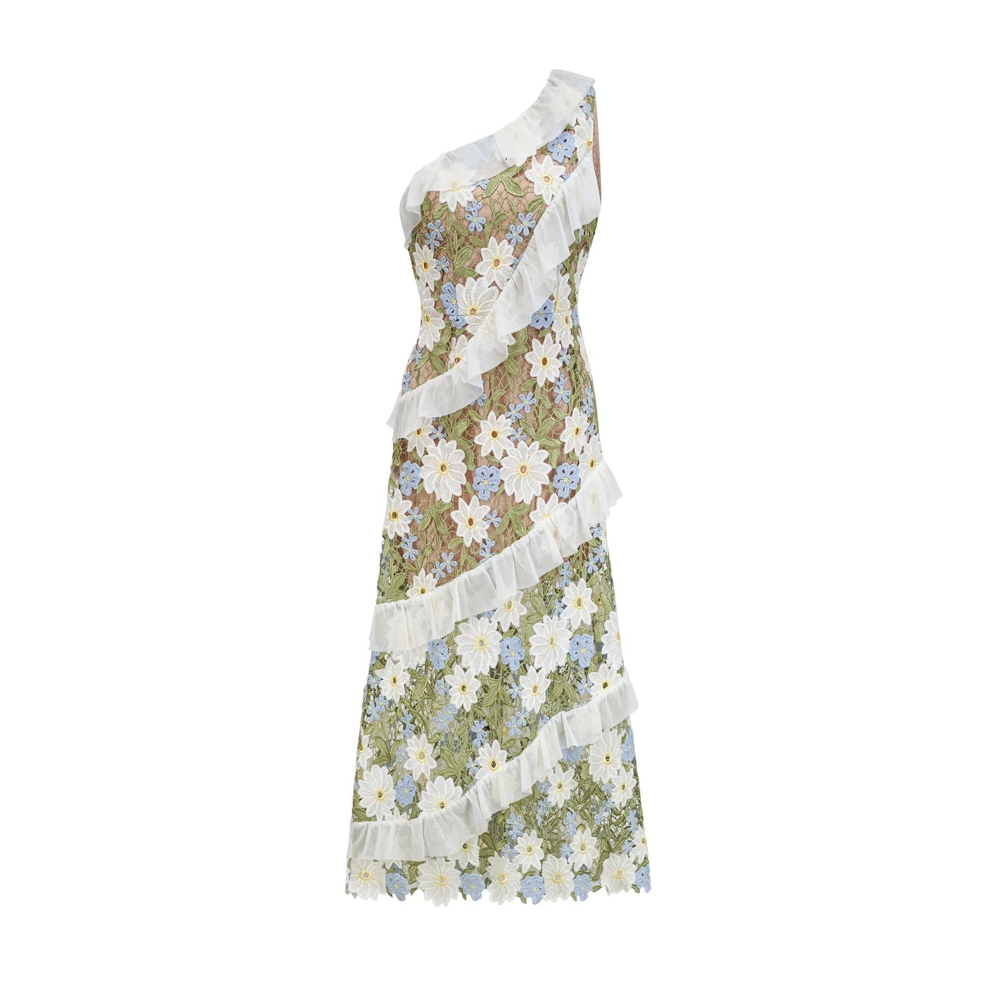 Clémence floral embroidered midi dress