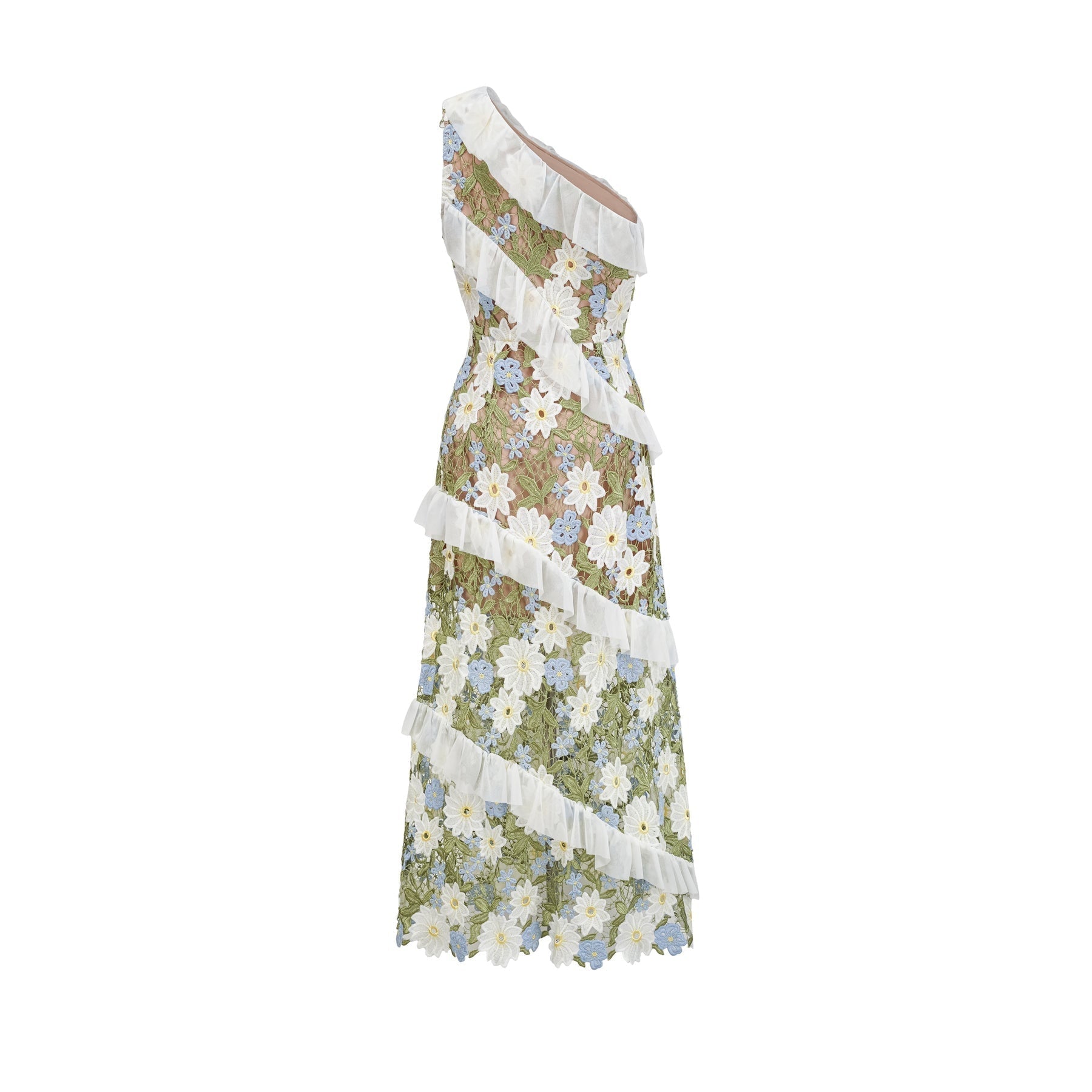 Clémence floral embroidered midi dress