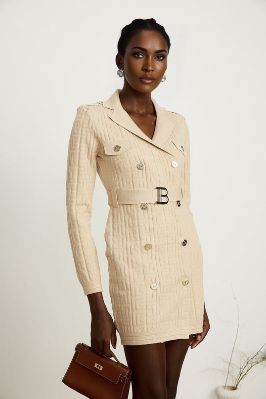 Clémence monogramjacquard knitted dress