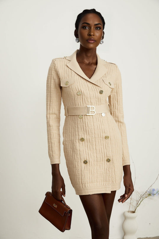 Clémence monogramjacquard knitted dress