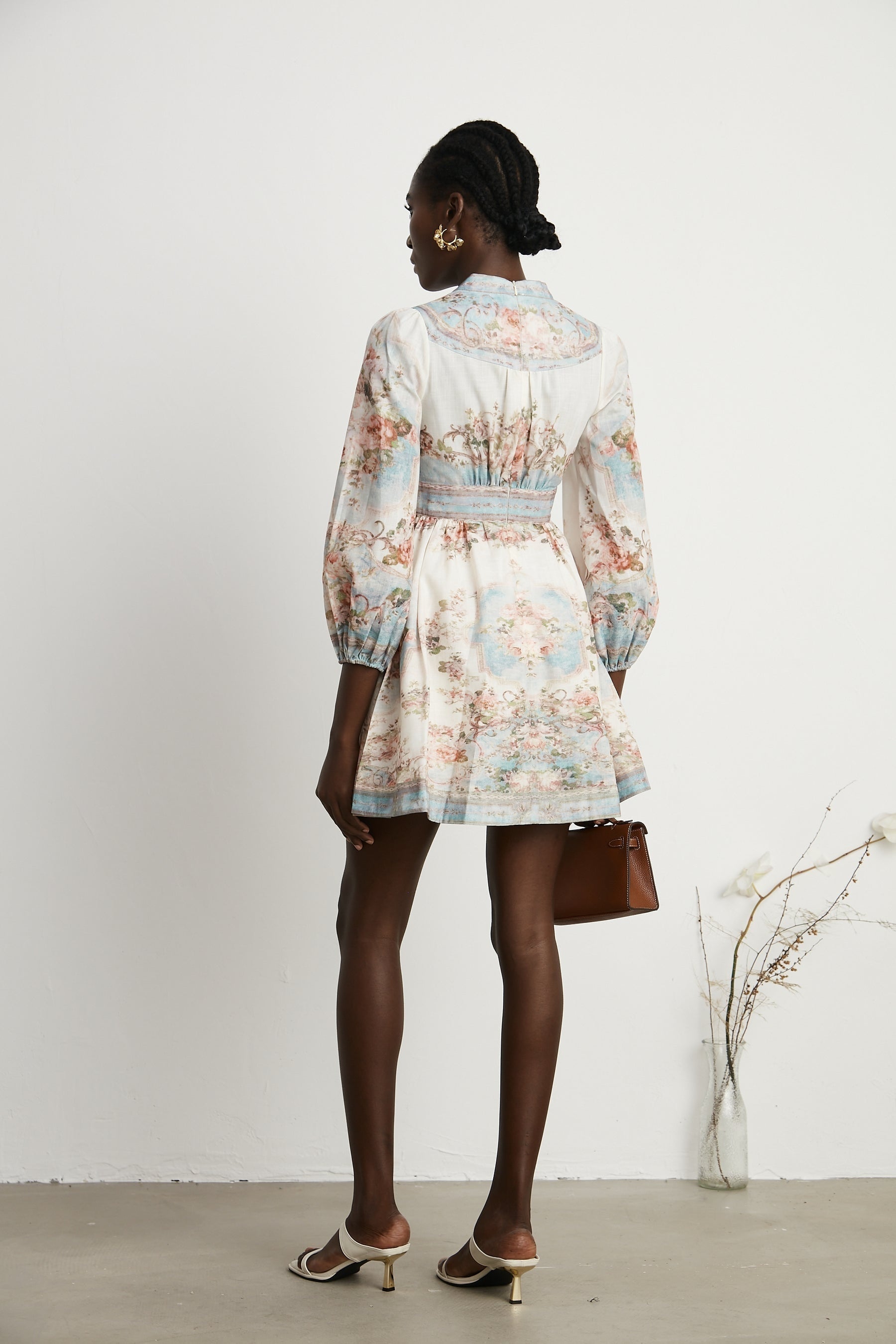 Clémence Romantic Floral Print Mini Dress