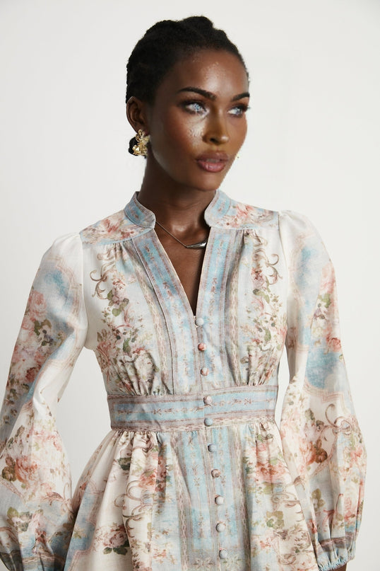 Clémence Romantic Floral Print Mini Dress