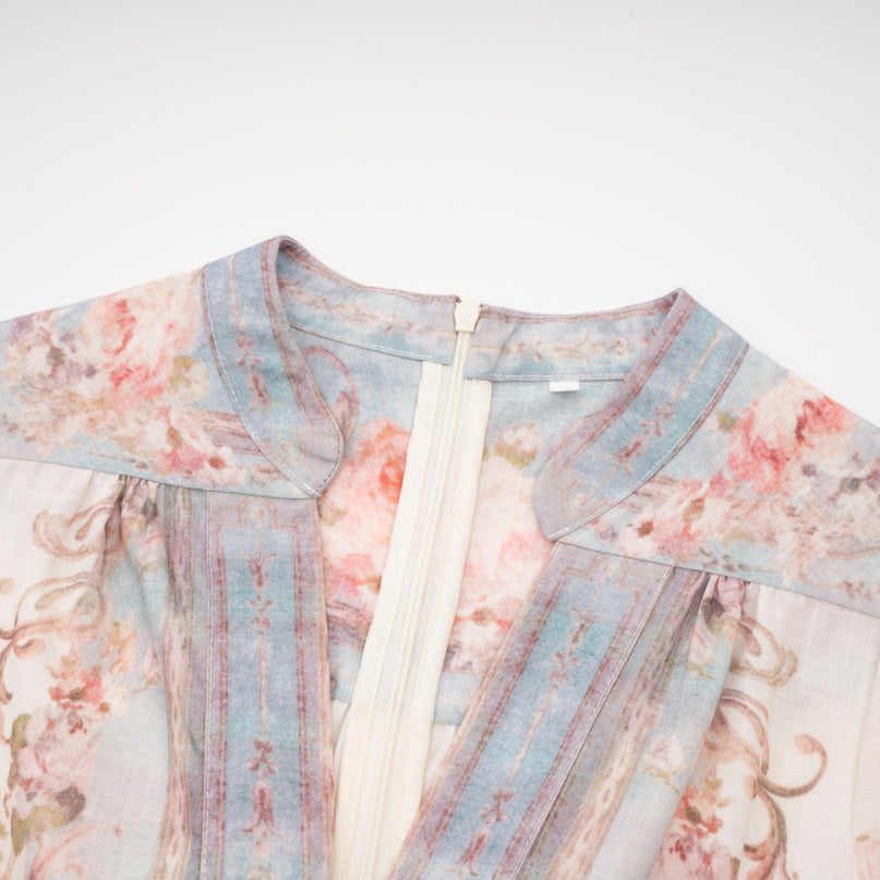 Clémence Romantic Floral Print Mini Dress