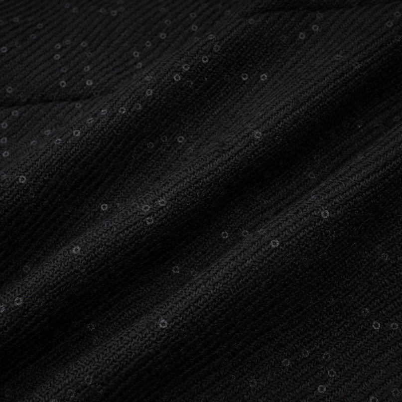 Clementina Black Sequin Bowknot Mini Zip Back Dress