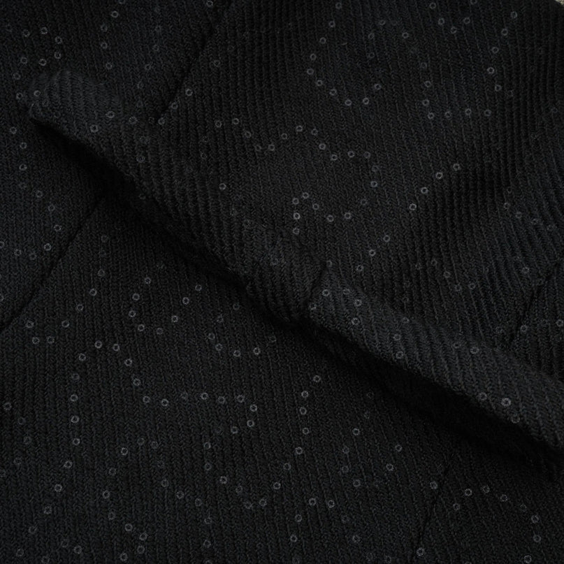 Clementina Black White Sequin Bowknot Mini Dress