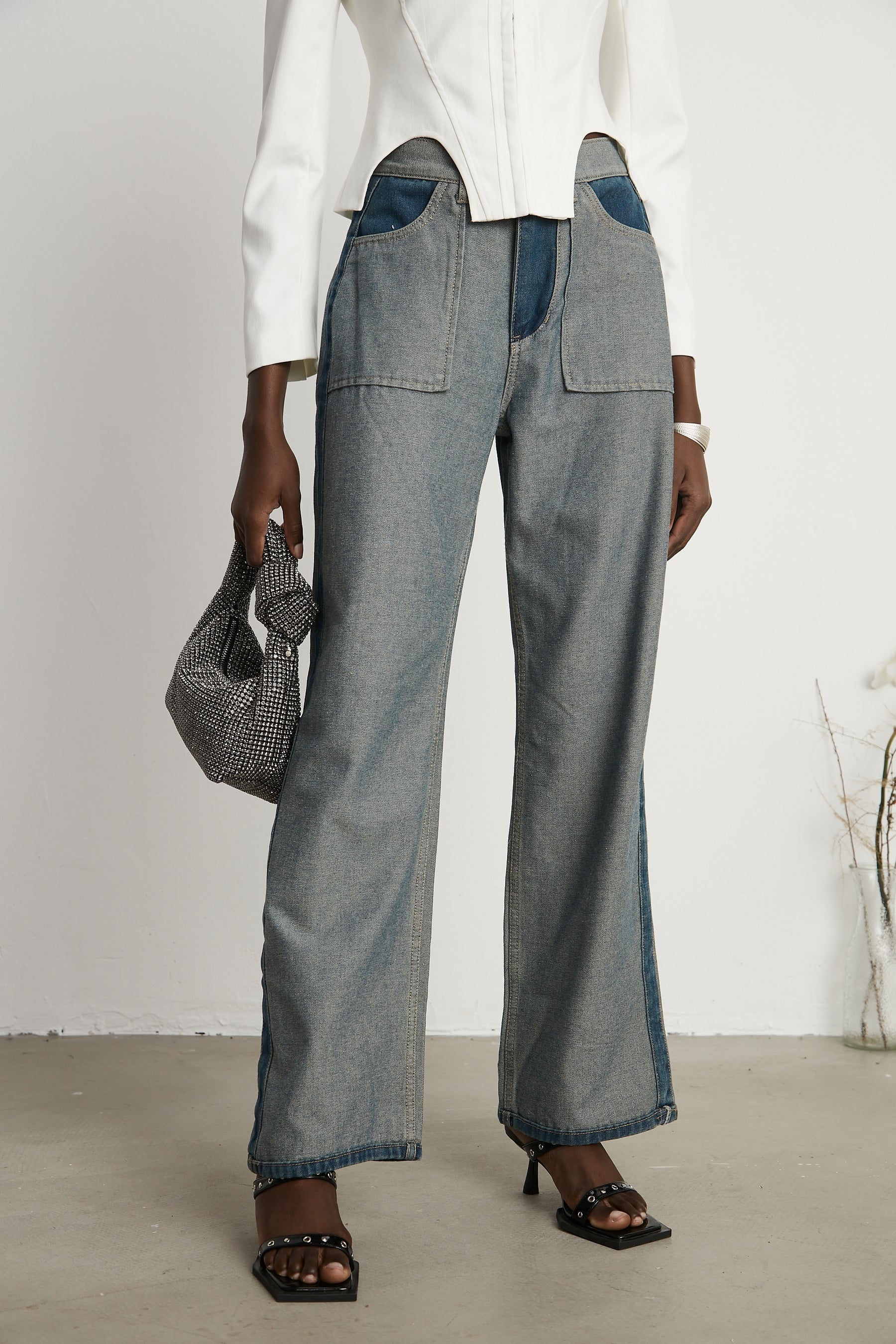 Clothilde wideleg panelled jeans