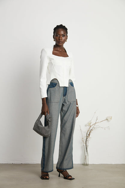 Clothilde wideleg panelled jeans