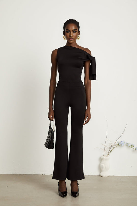 Clotilde black knitted top  trousers matching set