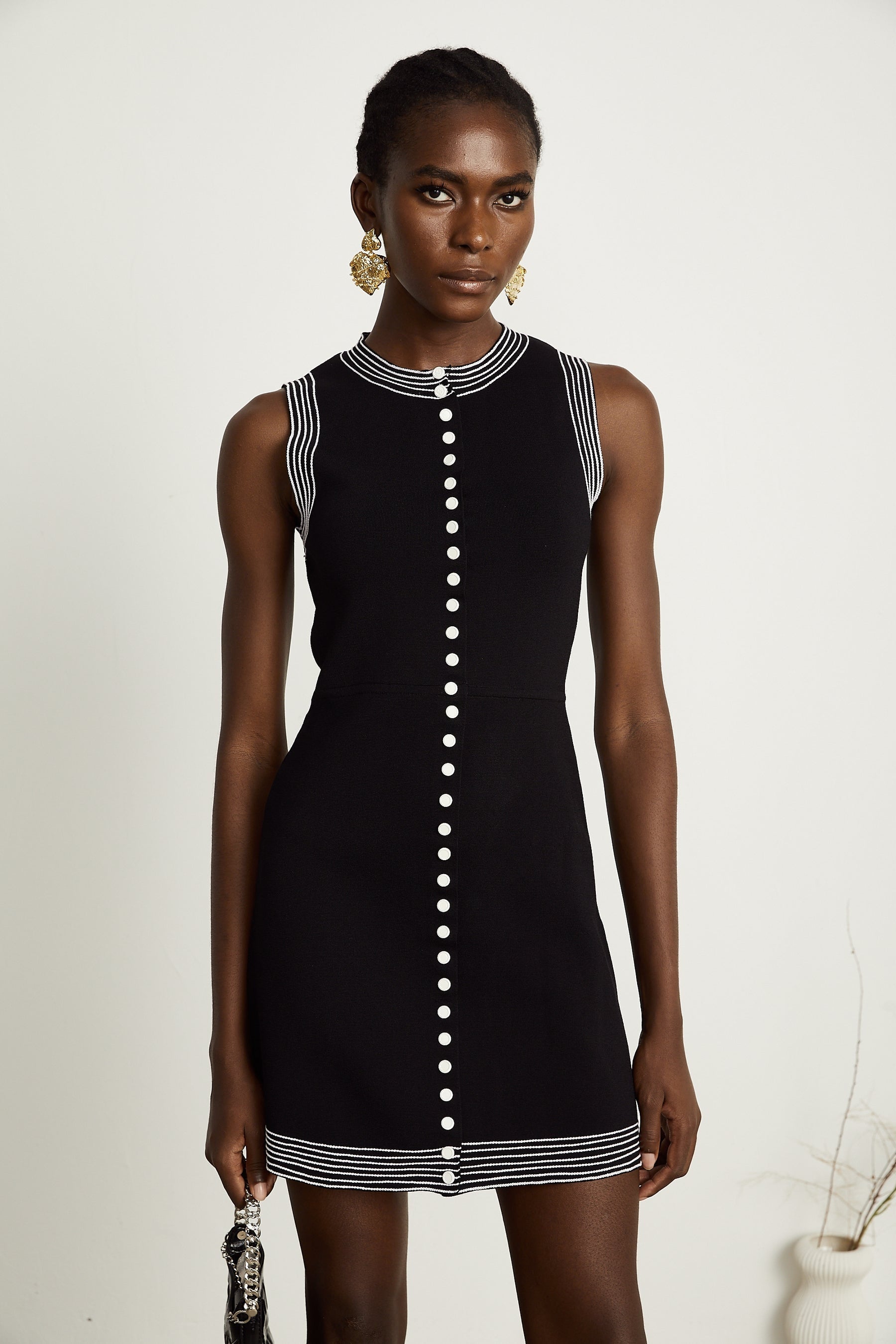 Colette contrastingtrim knitted mini dress