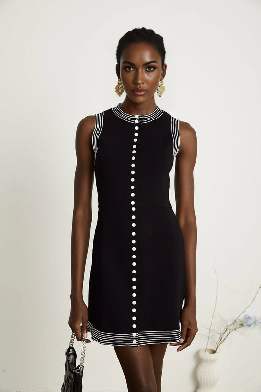 Colette contrastingtrim knitted mini dress