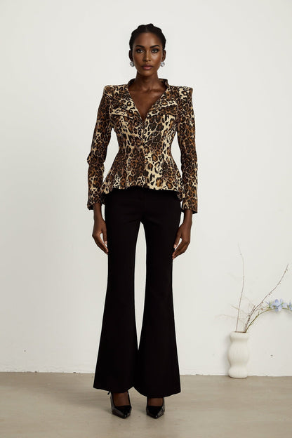 Colette leopardprint doublecollar jacket