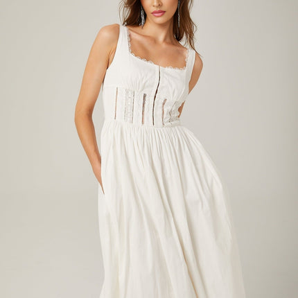 Colette White Lace Midi Dress Womens Fashion Sophistication