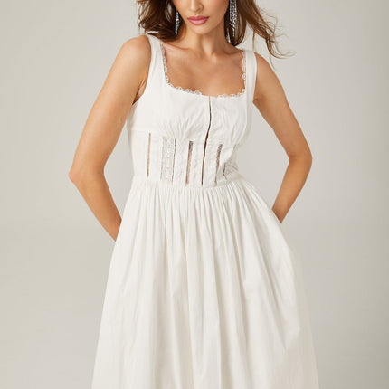 Colette White Lace Midi Dress Womens Fashion