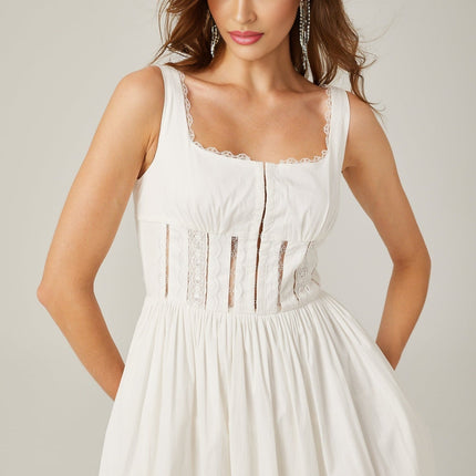 Colette White Lace Midi Dress