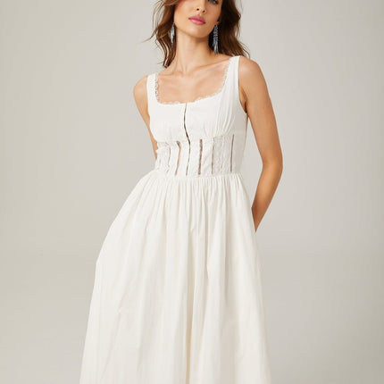 Colette White Lace Midi Dress Womens Fashion