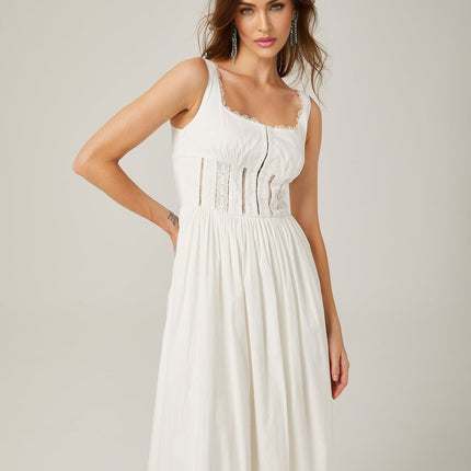 Colette White Lace Midi Dress