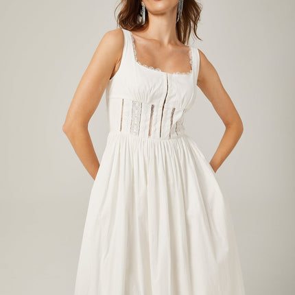 Colette White Lace Midi Dress