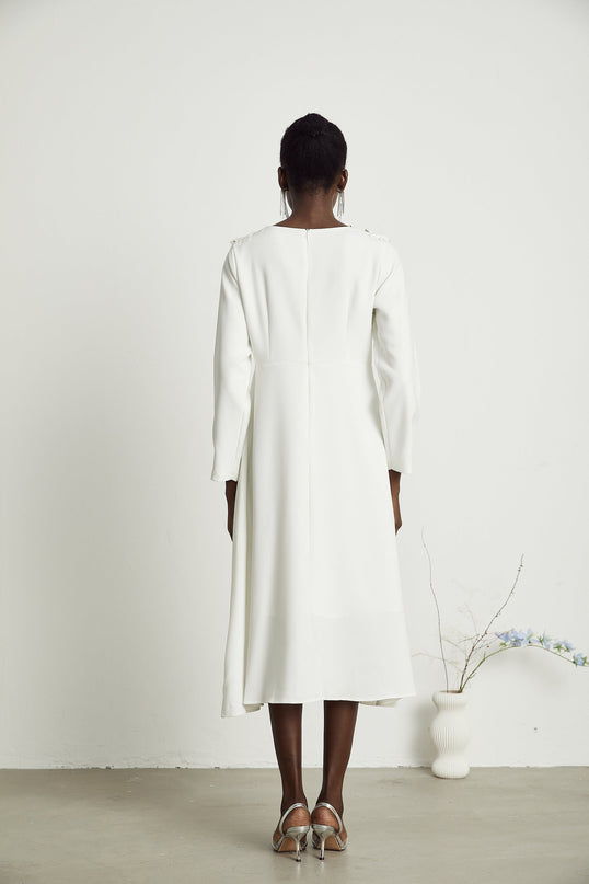 Coline floral embroidered cutout midi dress