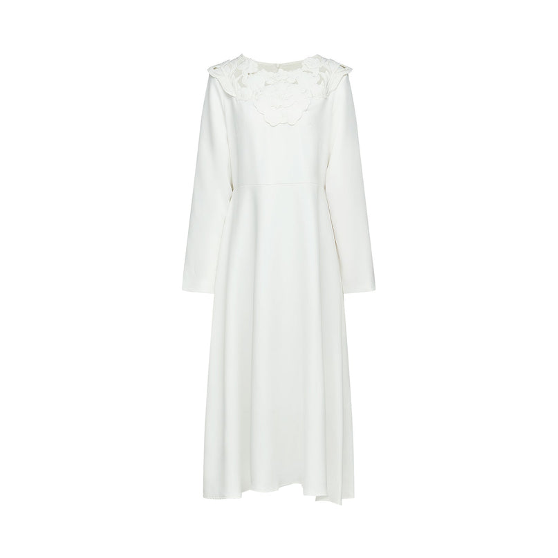 Coline floral embroidered cutout midi dress