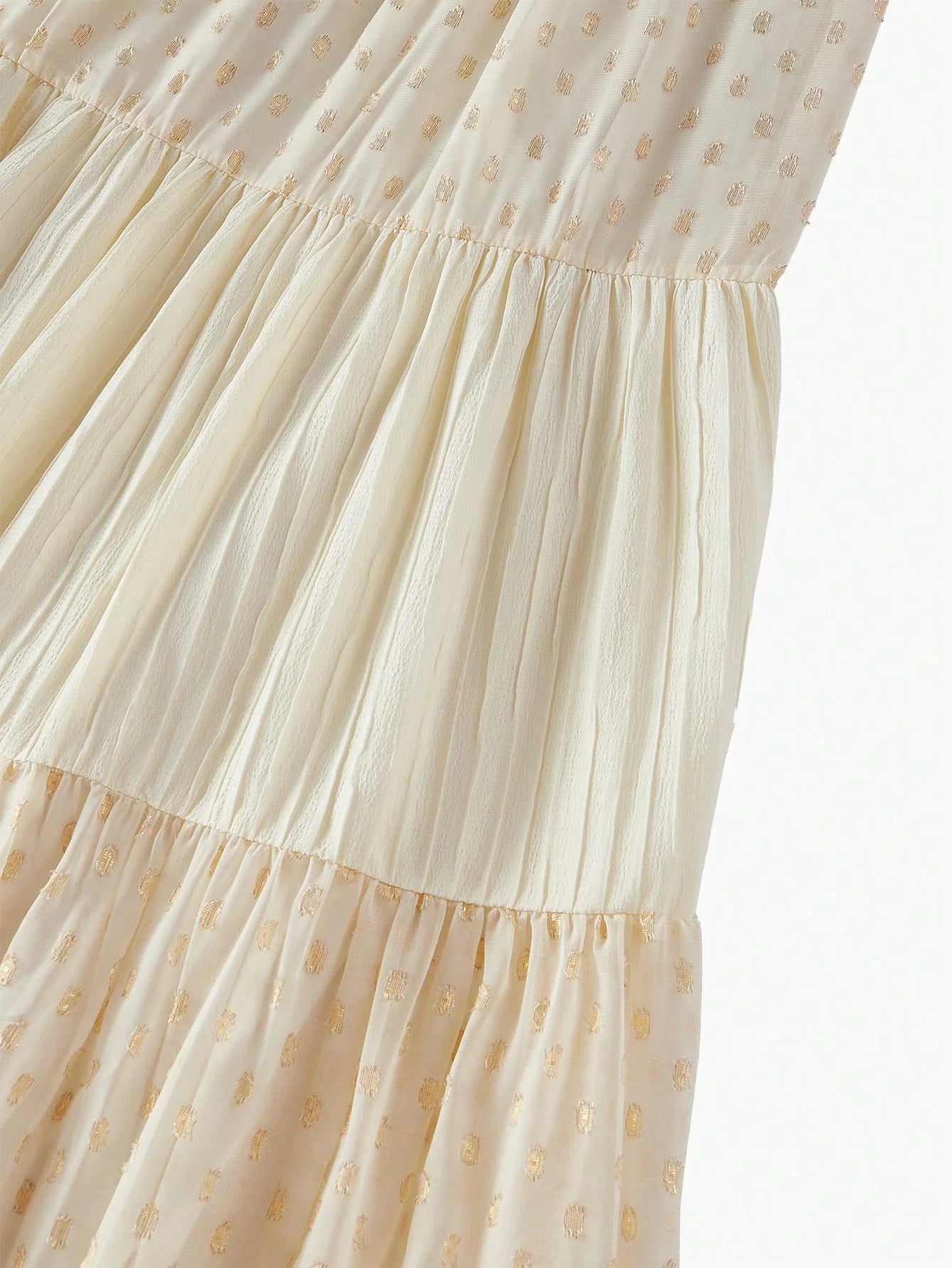 CONTRAST CHIFFON RUFFLE HEM DRESS