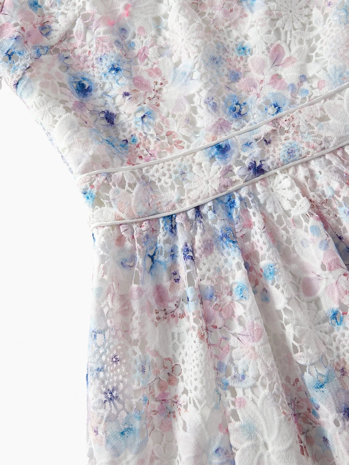 CONTRAST GUIPURE LACE DRESS