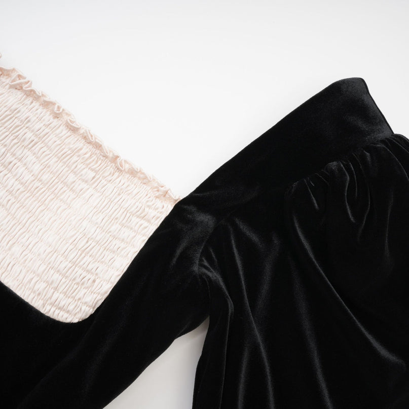 Coralie longsleeved velvet mini dress