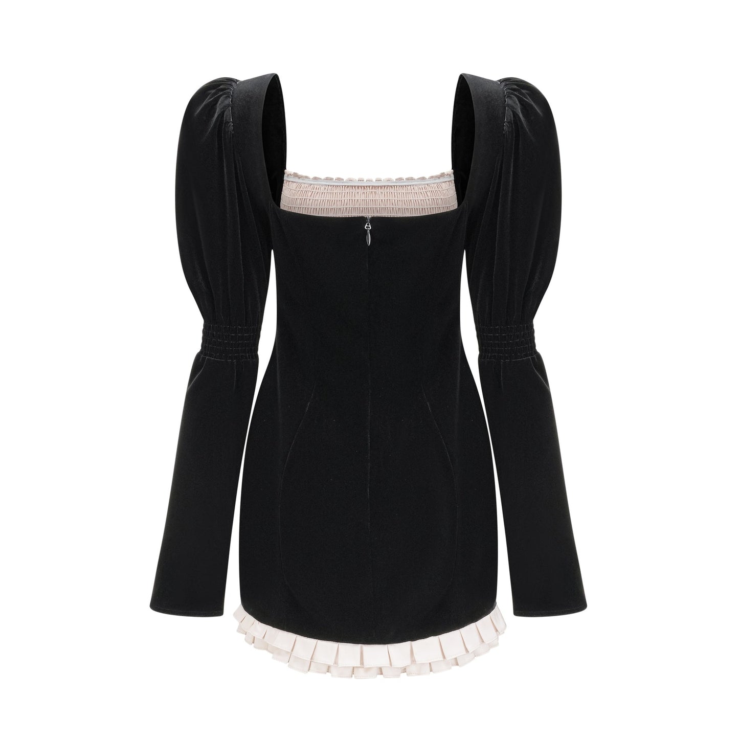 Coralie longsleeved velvet mini dress