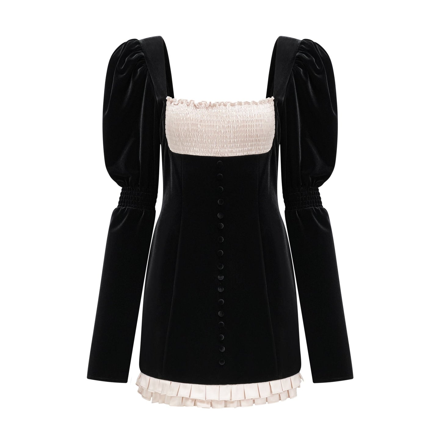 Coralie longsleeved velvet mini dress